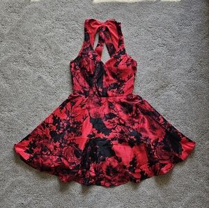 City Studio Red and Black Floral Mini Dress